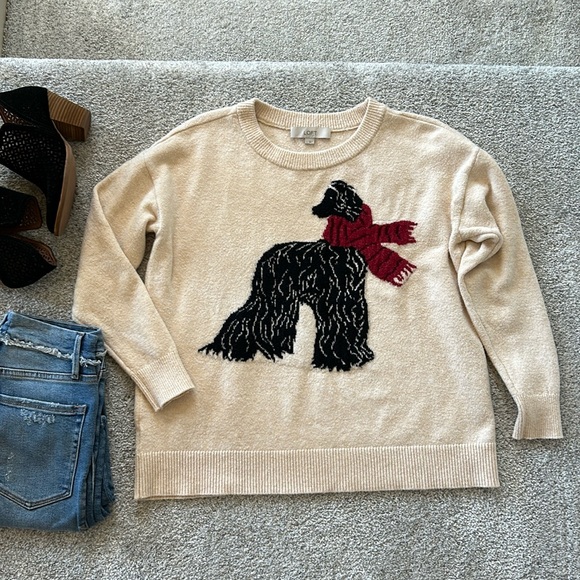 LOFT Sweaters - LOFT ‘Dog with Scarf’ Sweater
